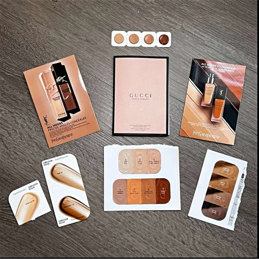 NWT Luxury Foundation Concealer Sample Bundle Gucci YSL Charlotte Tilbury RMS - Picture 16 of 16